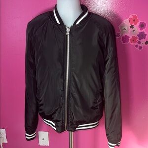 Black Bomber Jacket reversible XS
